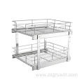 Kitchen stainless steel pull-out storage wire basket